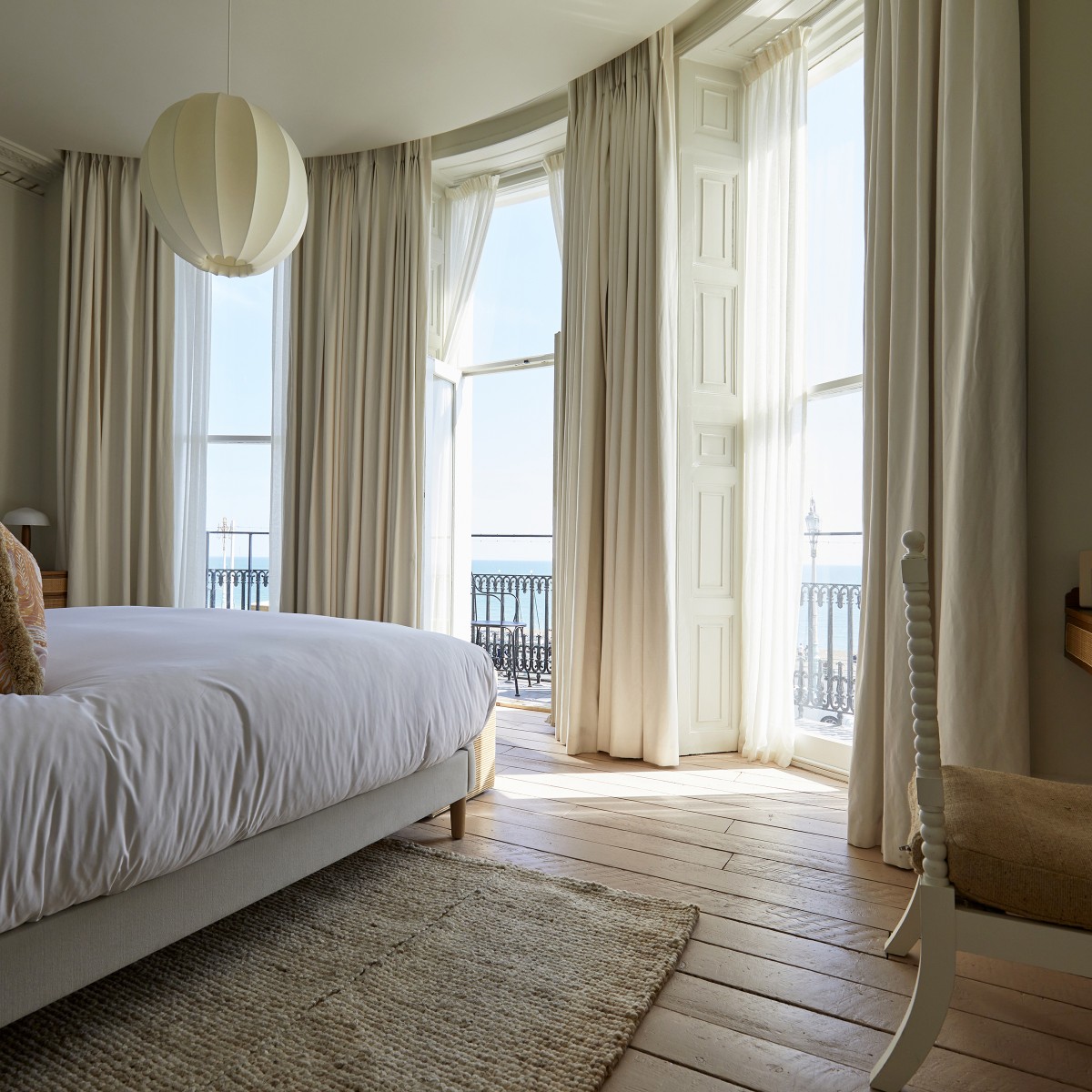 bedroom interior with sea view