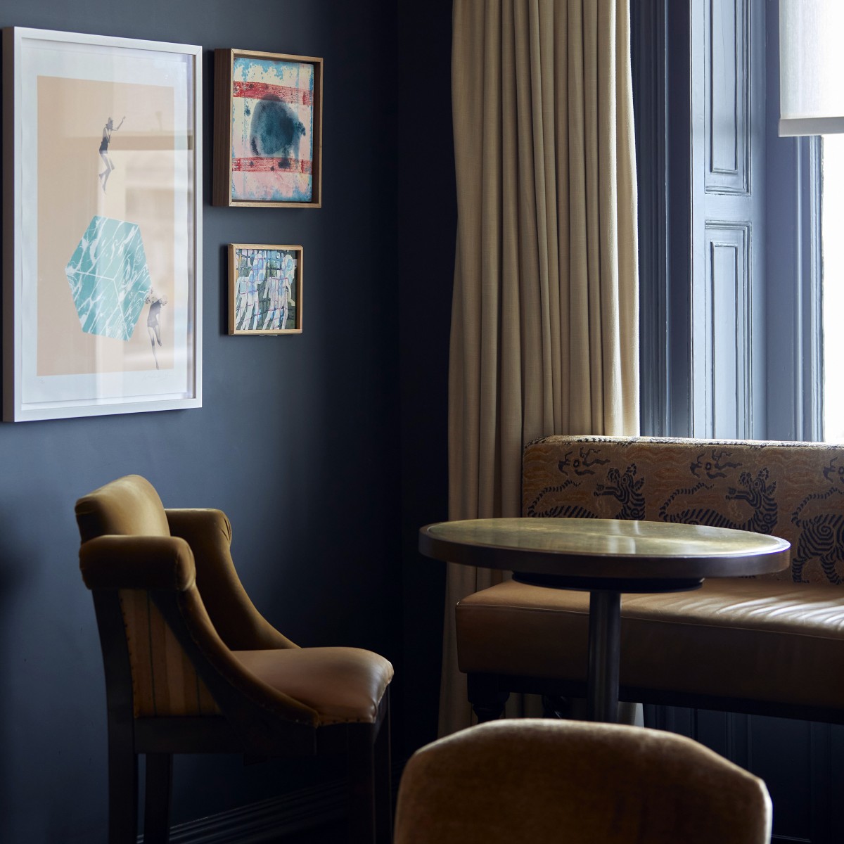 comfy lounge chair in bar